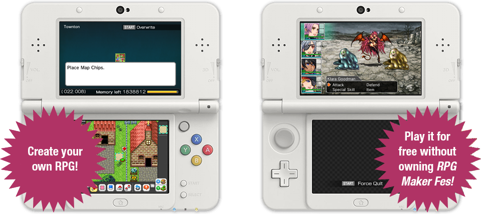 RPG Maker Player, Aplicações de download da Nintendo 3DS